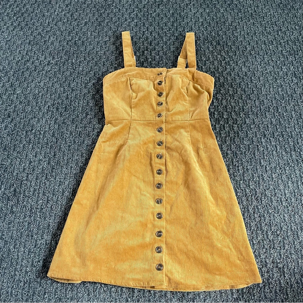 Corduroy Buttoned Mini Dress
